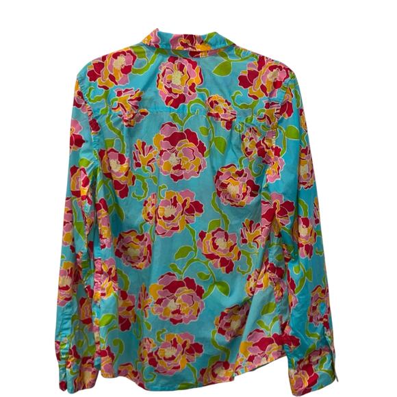 Lilly Pulitzer Floral Blouse - Blue and Pink - Picture 3 of 10